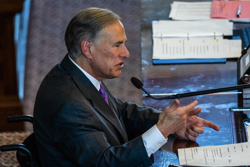 Gov. Greg Abbott addresses the House floor on the opening day of the 88th Legislative Session at the state Capitol in Austin on Jan. 10, 2023.