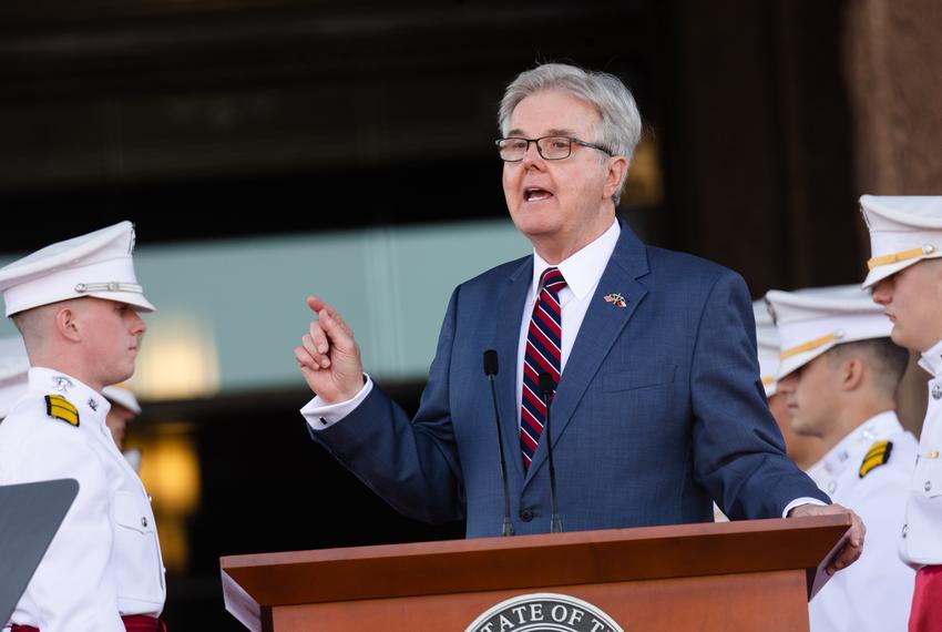 Lt. Gov. Dan Patrick delivers his Inaugural address after taking the Oath of Office at the state Capitol in Austin on Jan. 17, 2023.