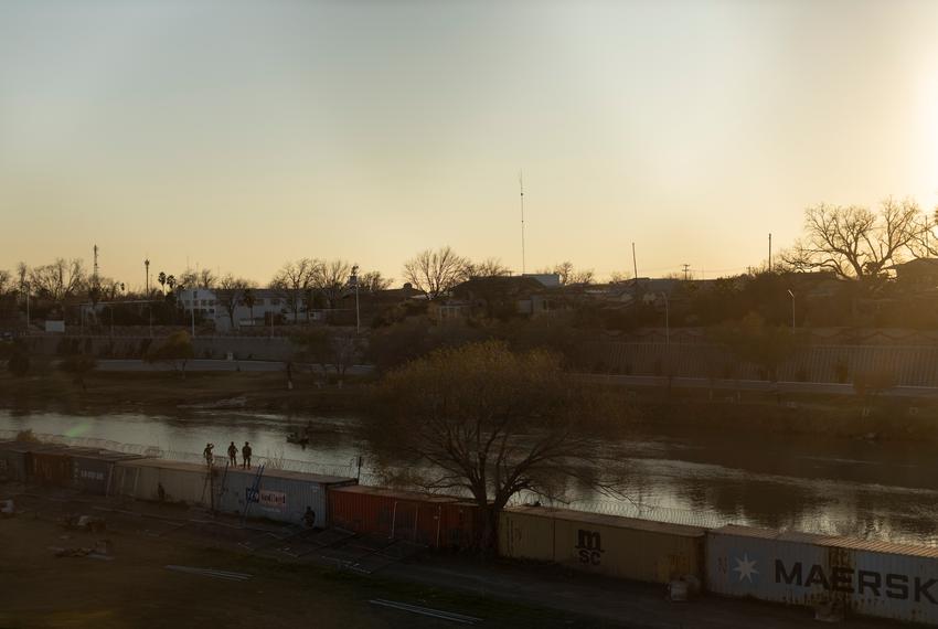 Texas National Guard and Department of Public Safety presence at Shelby Park in Eagle Pass on Jan. 19, 2024.