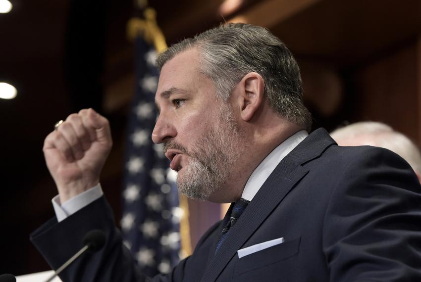 U.S. Sen. Ted Cruz speaks about the Border Bill during a press conference at the Senate Radio/Capitol Hill in Washington on Feb. 6, 2024.