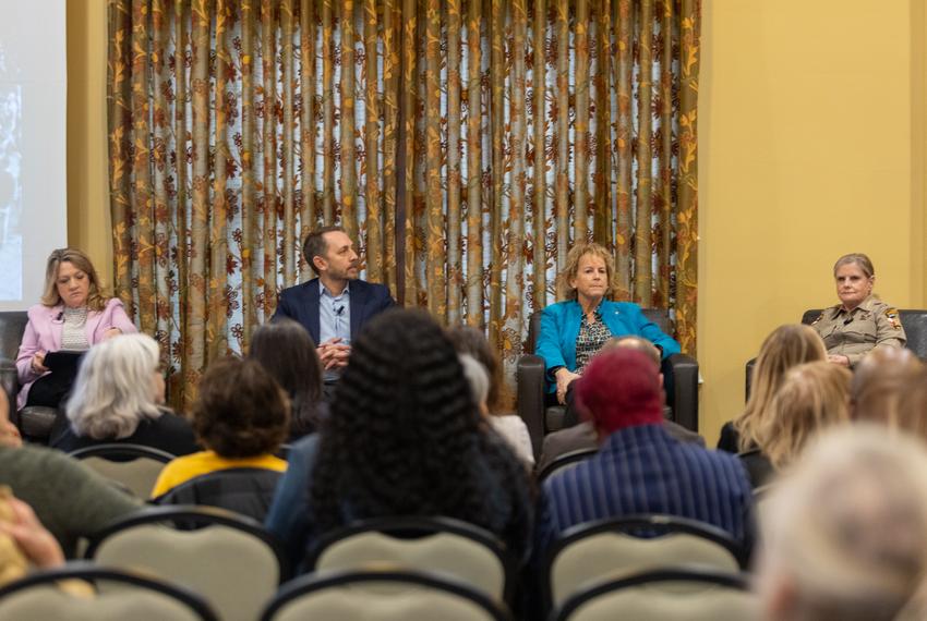 Tamara Needles moderates a panel including Andy Brown, Ann Howard and Sally Hernandez about the launch of Travis County’s Mental Health Diversion Pilot and the plans for a permanent Mental Health Diversion Center.