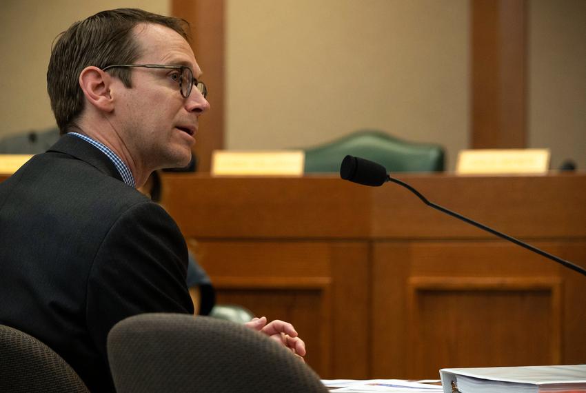 Texas Education Agency commissioner Mike Morath reports on statewide student performance at the House Public Education Committee hearing at the Capitol on Feb. 28, 2022. The committee convened for its first meeting of the year and invited testimony from the Texas Education Agency and Texas School Safety Center.