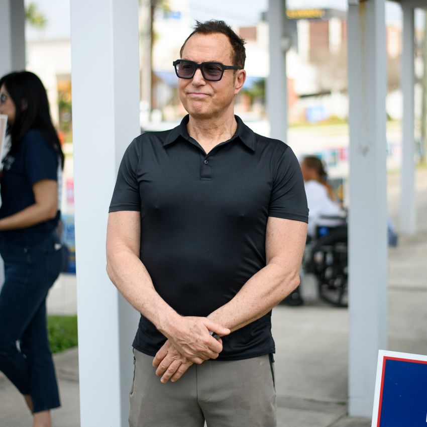 Houston, Texas: Clay Sands poses for a portrait on March 5, 2024 outside of the Metropolitan Multi-Service Center in Houston, Texas. Mark Felix/The Texas Tribune