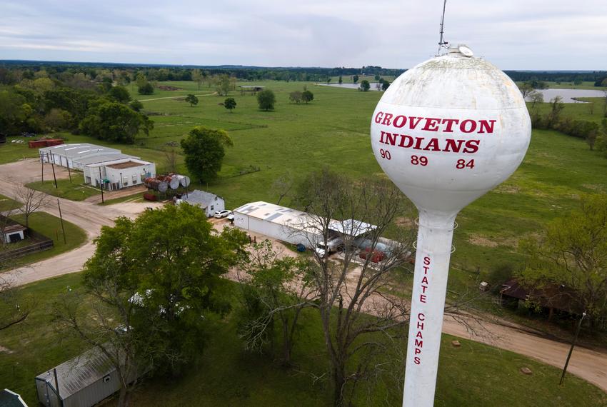 An aerial view of Groveton March 20, 2023, in Groveton, Texas.