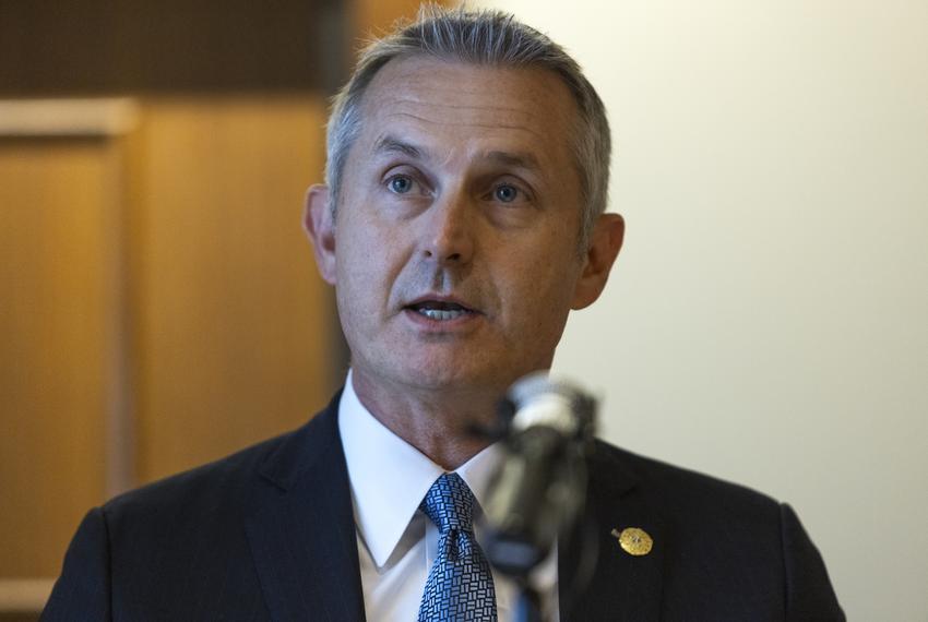 State Rep. Tom Oliverson, R-Cypress, announces his candidacy for Texas House speakership during a press conference Thursday, March 21, 2024, in Austin.