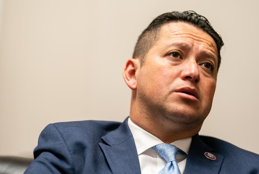 U.S. Rep. Tony Gonzales, a Republican representing the Texas’ 23rd district, talks during an interview in his office at Rayburn House Office Building in Washington, D.C. on April 28, 2023. Gonzales is a member of the House Appropriations Committees.