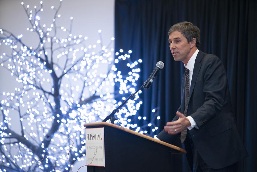 Former U.S. Rep. Beto O'Rourke speaks at the El Pasoan of the Year ceremony in El Paso on Feb. 19, 2019.