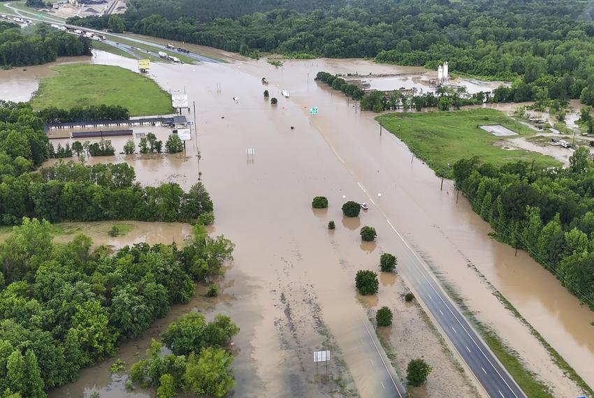 Flooding on U.S. Highway 59 in Livingston on May 2, 2024. Thousands fled their Southeast Texas homes as heavy rains saturated land in multiple counties.