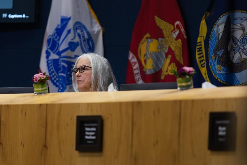 Mayor Pro Tem Leslie Pool listens to testimony during a city council meeting on Thursday, May 16, 2024 in Austin.