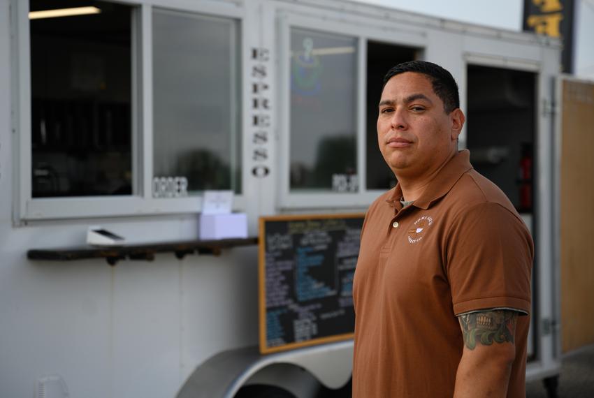 Homebrew Coffee Co. owner Fabian Maldonado poses for a portrait Thursday, Sept. 14, 2023 in Odessa.