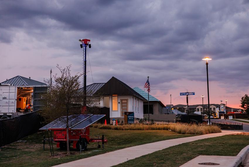 Rows of 3D-printed homes sit in various states of construction in the Wolf Ranch neighborhood of Georgetown, Texas on Oct. 4, 2023. The Lennar Wolf Ranch development is the largest collection of 3D-printed homes worldwide.