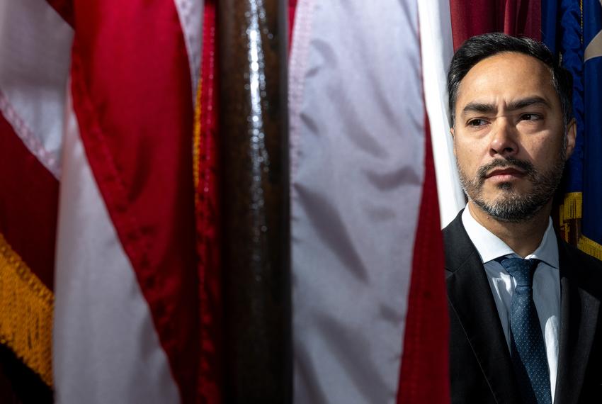 U.S. Rep. Joaquin Castro, D-San Antonio, poses for a portrait in his Rayburn House Office Building office, on Oct. 12, 2023, in Washington, D.C.