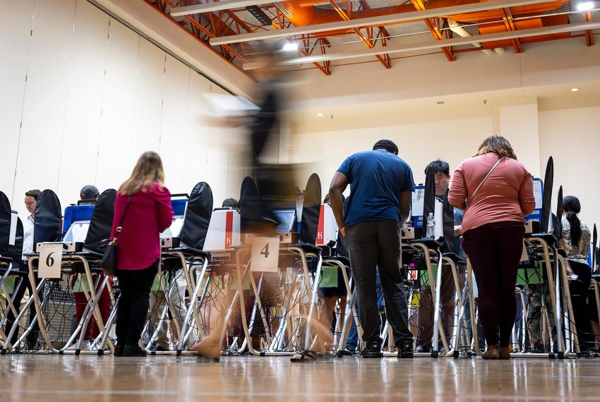 Voters cast their ballots at the West Gray Multiservice Center in Houston on Tuesday, Nov. 7, 2023.