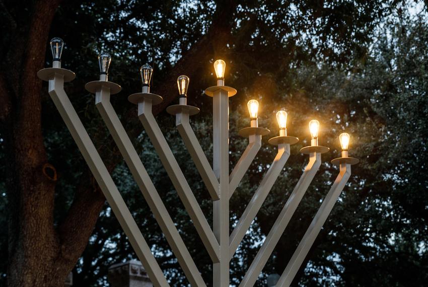 The menorah at the Texas Capitol, on Dec. 14, 2023.