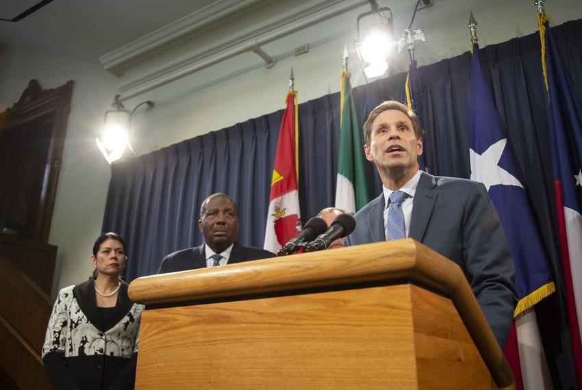 Texas Senate Democratic Caucus Press Conference on April 17, 2019.