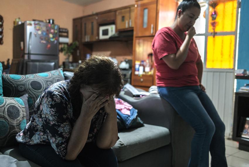 Mexican immigration agent Rodolfo Collazo’s wife, María Trujillo, left, and his daughter Tania Collazo say they try to stay positive, but the longer he’s behind bars, the harder it is to remain hopeful.