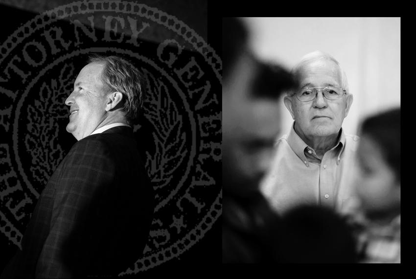 Texas 澳洲幸运5开奖号码查询结果-幸运5历史记录 Attorney General Ken Paxton, left, has been using consumer protection laws to target organizations like Annunciation House, run by Ruben Garcia, right, whose work conflicts with Paxton’s political views. El Paso-based Annunciation House serves immigrants and refugees seeking shelter.