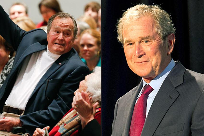 George H.W. Bush (l) and George W. Bush