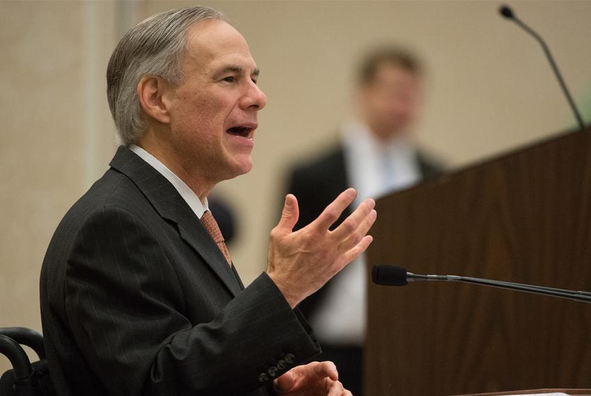 Texas Gov. Greg Abbott speaks during a Rotary Club of San Antonio luncheon on March 23, 2016.