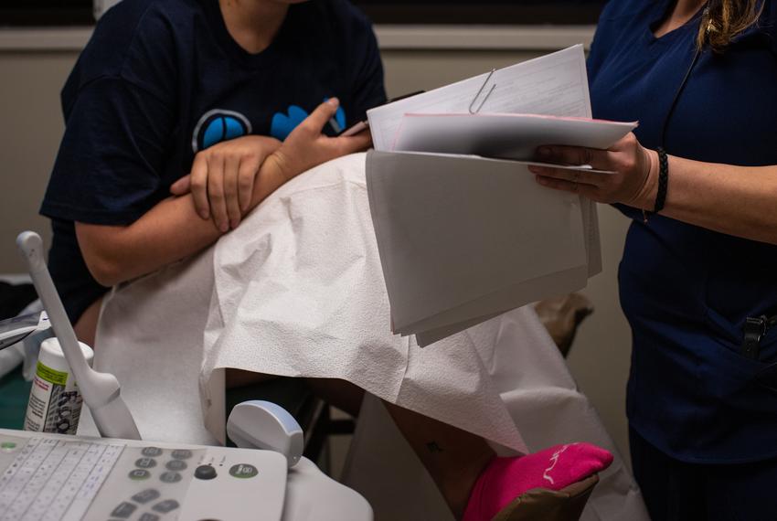 A patient returns for a follow up appointment to make sure her abortion treatment was successful hours after the Supreme Court overturned Roe v. Wade at the Alamo Women’s Reproductive Services abortion clinic in San Antonio on June 24, 2022.