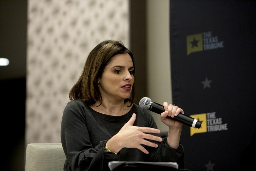 Alana Rocha moderated a panel at the Texas Tribune Symposium on The Future of Rural Texas on Nov. 13, 2018