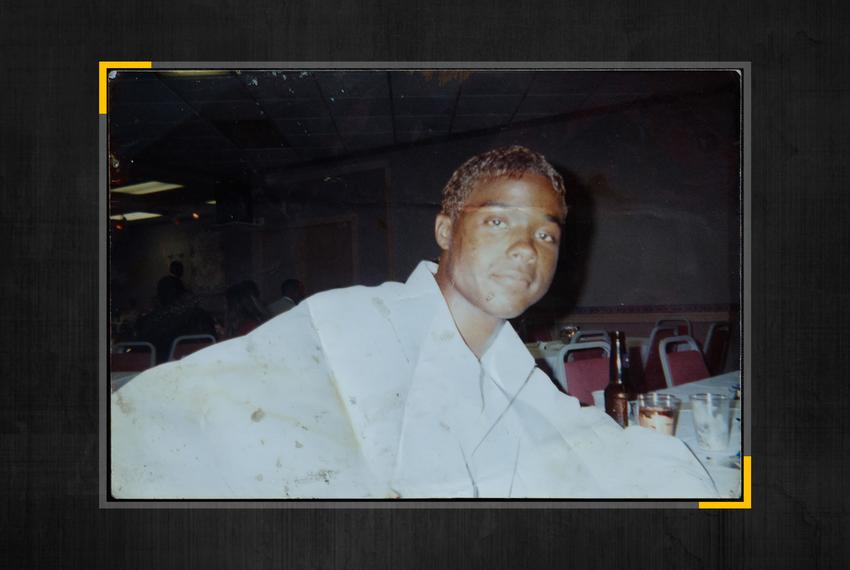 A photograph of Andre Thomas, who is on death row for the murders of his son, his estranged wife and her daughter.