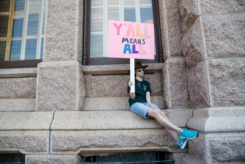 Members of various faith communities met at the Texas Capitol on Aug. 1, 2017 to speak out against the "bathroom bill."