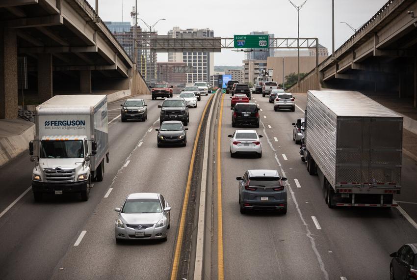 Traffic on Interstate 35 on May 11, 2020.