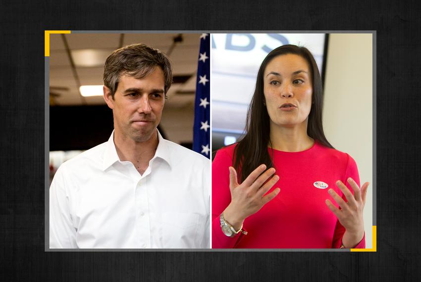 Presidential candidate Beto O'Rourke and Gina Ortiz-Jones, who has announced she's again running for Congressional District 23 against Republican incumbent Will Hurd.