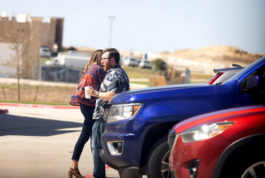 Cary Cheshire outside of the offices of Pale Horse Strategies in Fort Worth on Oct. 6, 2023. Cheshire is the executive director of Texans For Strong Borders and a longtime employee of Defend Texas Liberty-linked groups.