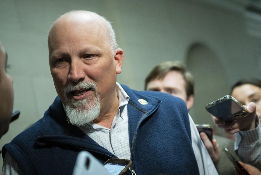 U.S. Rep. Chip Roy, R-Austin, speaks to the reporters before a Republican forum for candidates running to be speaker of the house, at the U.S. Capitol in Washington on Monday, Oct. 23, 2023.