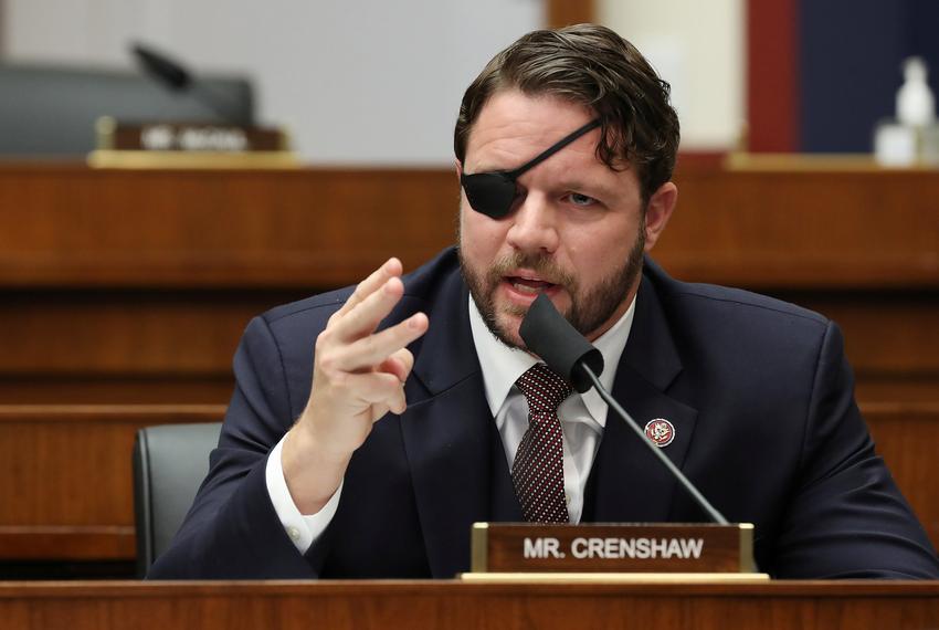 U.S. Rep. Dan Crenshaw, R-Houston, questions witnesses during a House Homeland Security Committee hearing Thursday, Sept. 17, 2020, on Capitol Hill in Washington.