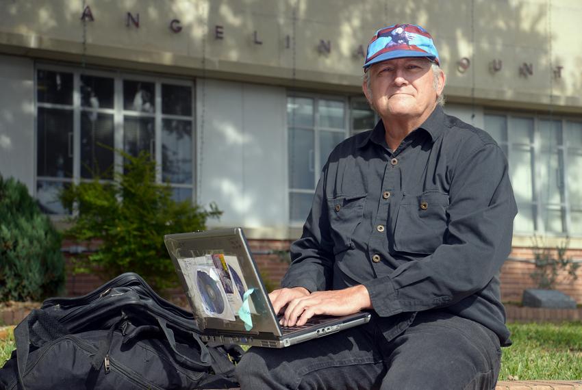 David Stua in front of the Angelina County Court House in Lufkin on Monday, Nov. 27, 2023.