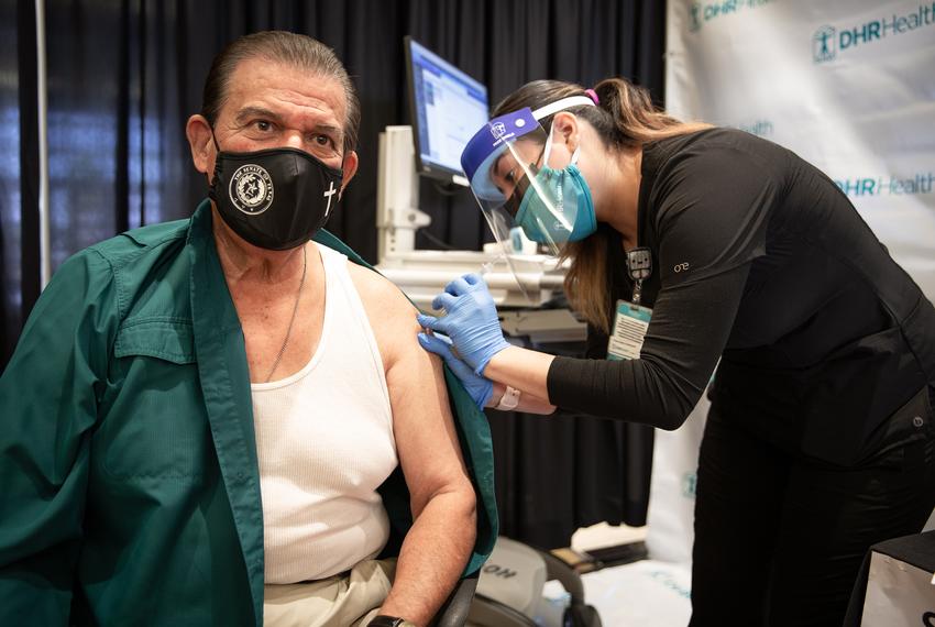 State Senator Eddie Lucio Jr., D-Brownsville, received the COVID-19 vaccination at Doctors Hospital at Renaissance in Edinburg on Dec. 19, 2020.