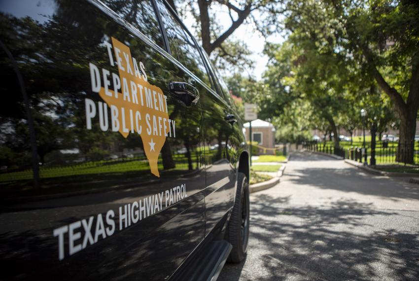 Texas Department of Public Safety vehicles outside of the state Capitol on Aug. 11, 2021.