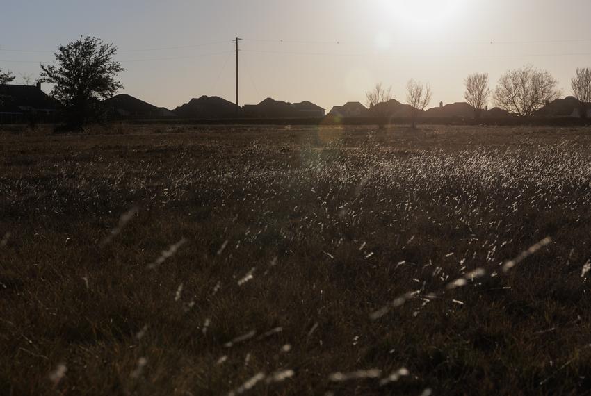 The Bridges neighborhood in Gunter, TX on January 11, 2024. New residential properties are being built all over Gunter as the town grows, but some residents fear the building of the 900 acre BNSF logistics centre will lower property values and turn away people considering to move here.