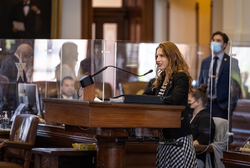 State Rep. Shelby Slawson, R-Stephenville, moves to final passage her bill that would ban abortion procedures at six weeks among other strict limitations, on May 6, 2021.