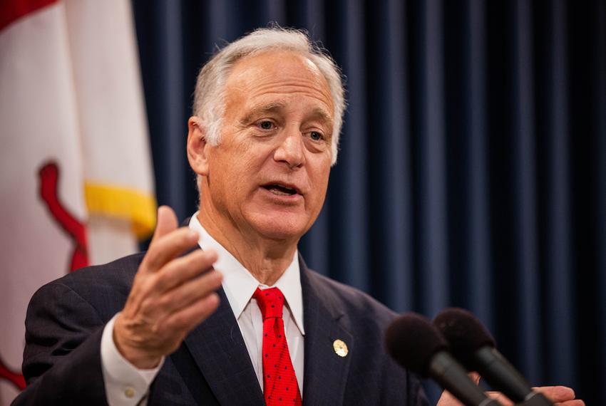 State Sen. Kirk Watson, D-Austin, speaks at a press conference on his retirement from the Texas Senate and his new upcoming position as the Founding Dean of the University of Houston Hobby School of Public Affairs at the Senate Press Conference Room at the Capitol on Feb. 18, 2020.