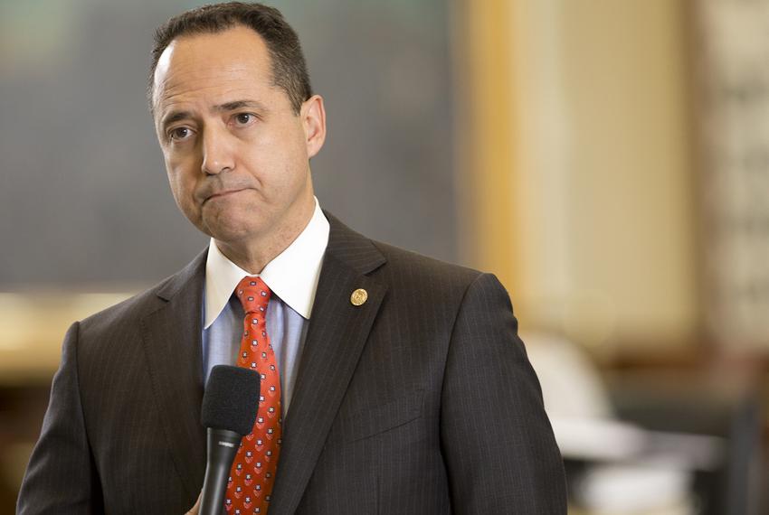 State Sen. José Menéndez, D-San Antonio, listens to questions regarding Senate Bill 179, the anti-cyberbullying bill, on May 3, 2017.