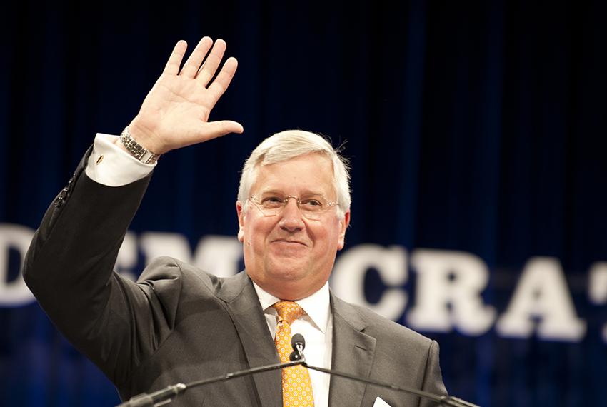 Mike Collier, then-Democratic nominee for Texas comptroller, at the state Democratic convention in Dallas on June 27, 2014. Collier is running for lieutenant governor in 2018.