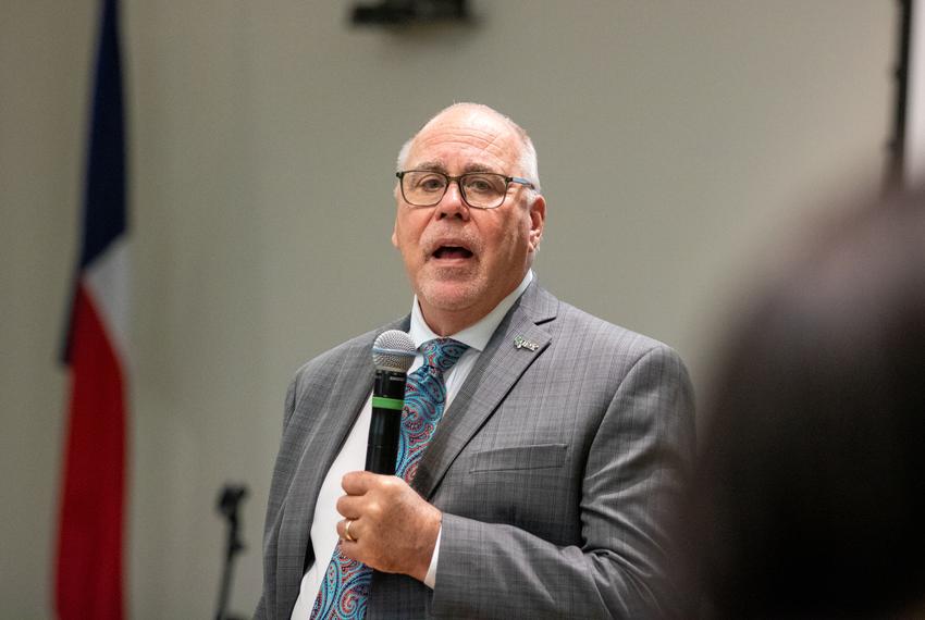 University of North Texas President Neal Smatresk speaks on the UNT campus in Denton on March  8, 2023.