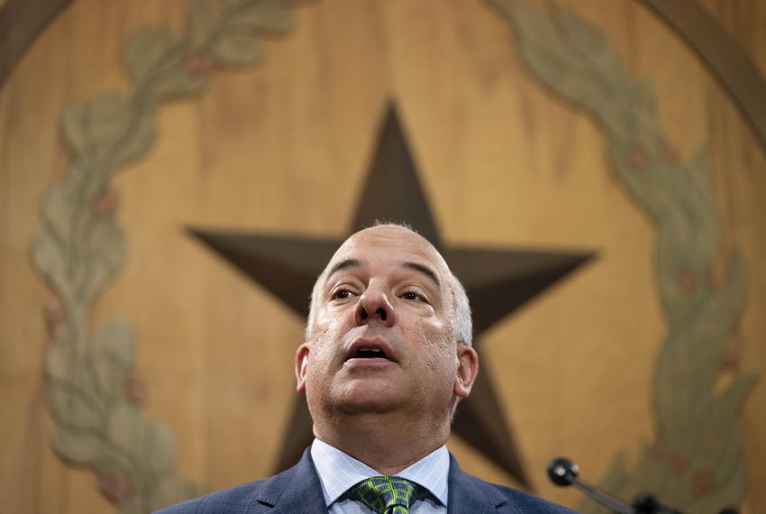 State Rep. Chris Turner, D-Grand Prairie, House Democratic Caucus Chairman, speaks at a press conference on the opening day of the 87th legislative special session at the Texas Capitol on July 8, 2021.