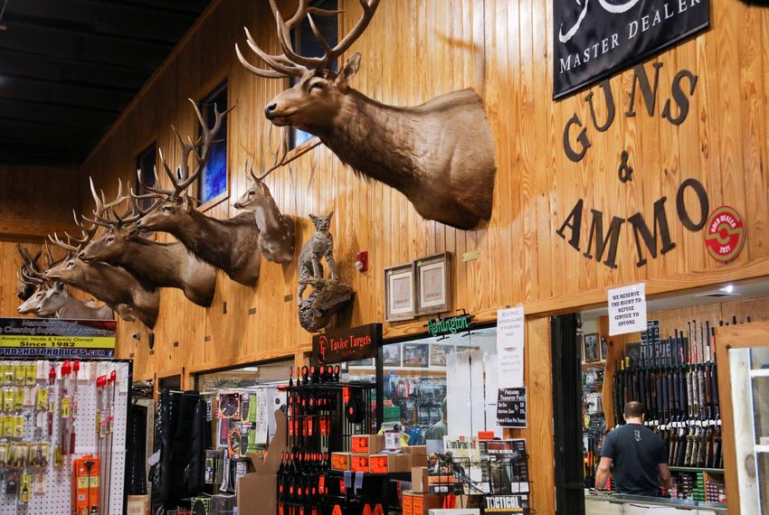 An interior view of Oasis Outback, the store where a gunman who killed 19 children and two teachers at Robb Elementary School purchased his weapons, in Uvalde, Texas, U.S., May 25, 2022.  REUTERS/Lisa Krantz