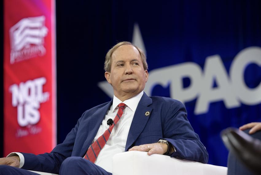 Ken Paxton attends the 2024 Conservative Political Action Conference (CPAC) at the Gaylord National Resort and Convention Center in Maryland on Feb. 23, 2024.