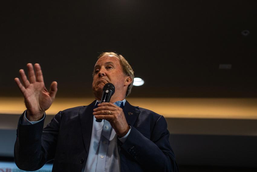 Texas Attorney General Ken Paxton attends a campaign event during a Bulverde Spring Branch Conservative Republicans meeting on May 16, 2022, in Bulverde. Paxton criticized President Joe Biden’s immigration policies, discussed voter fraud in Texas and praised the leaked SCOTUS draft opinion that would overturn Roe v. Wade.