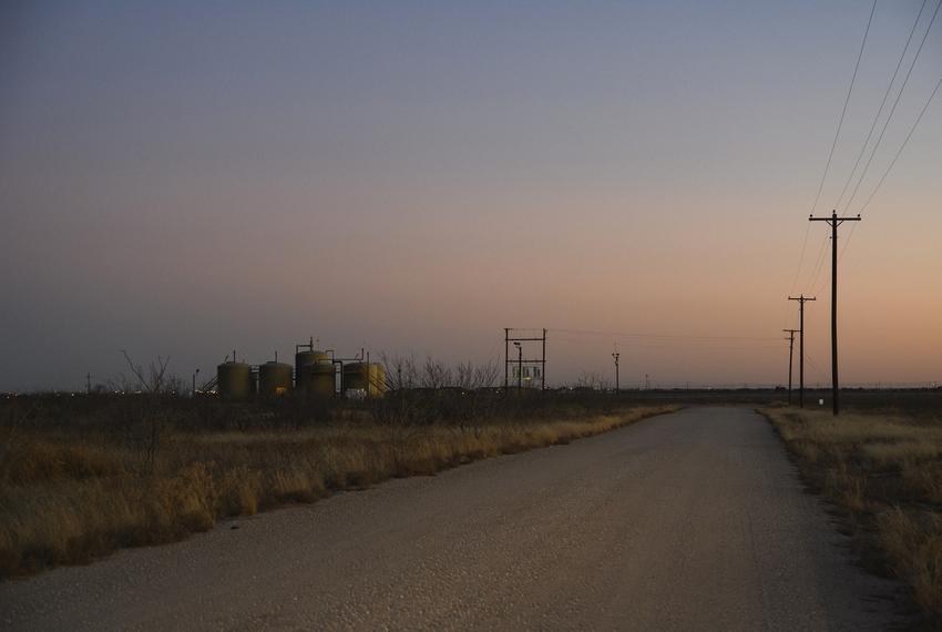 An injection well site just outside of Odessa, on Jan. 31, 2022.