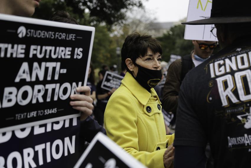 Anti-abortion advocates gathered in front of the Texas State Capitol to protest in favor of proposed anti-abortion legislature, Jan. 23, 2021. Texas State Senator Donna Campbell mingled with anti-abortion advocates at a 'Texas Rally for Life' event at the Texas State Capitol in downtown Austin, TX on Jan. 23, 2021.