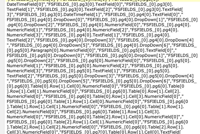 The nightmare .CSV file generated from TxDOT's PDFs. 