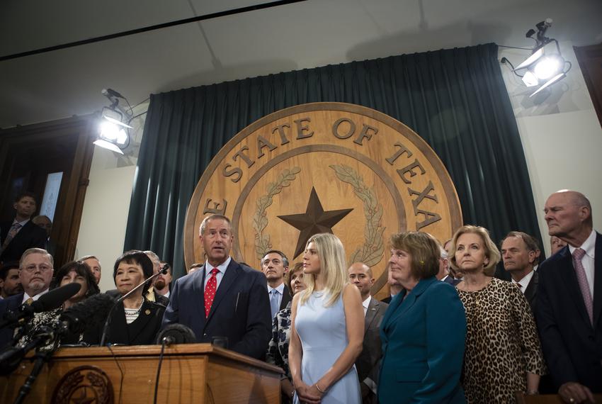 State Rep. Jim Murphy, R-Houston, spoke to the media during a press conference by the Republican Caucus on the break of quorum by state Democrats. July 13, 2021.