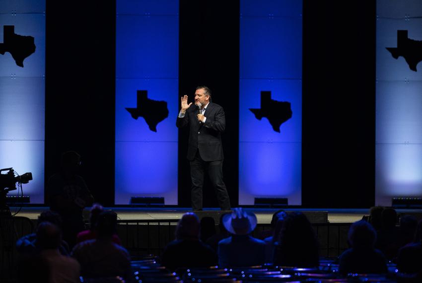 Senator Ted Cruz speaks during the Republican Party of Texas 2022 Convention in George R. Brown Convention Center Friday, June 17, 2022, in Houston. (Justin Rex for The Texas Tribune)